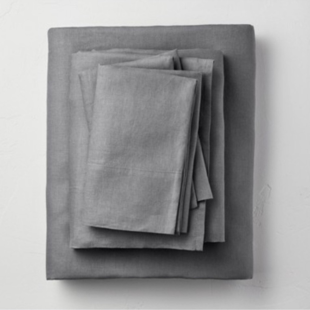 Casaluna FULL Size 100% Linen 4pc Sheet Set Dark Gray Grey NEW IN PACKAGE